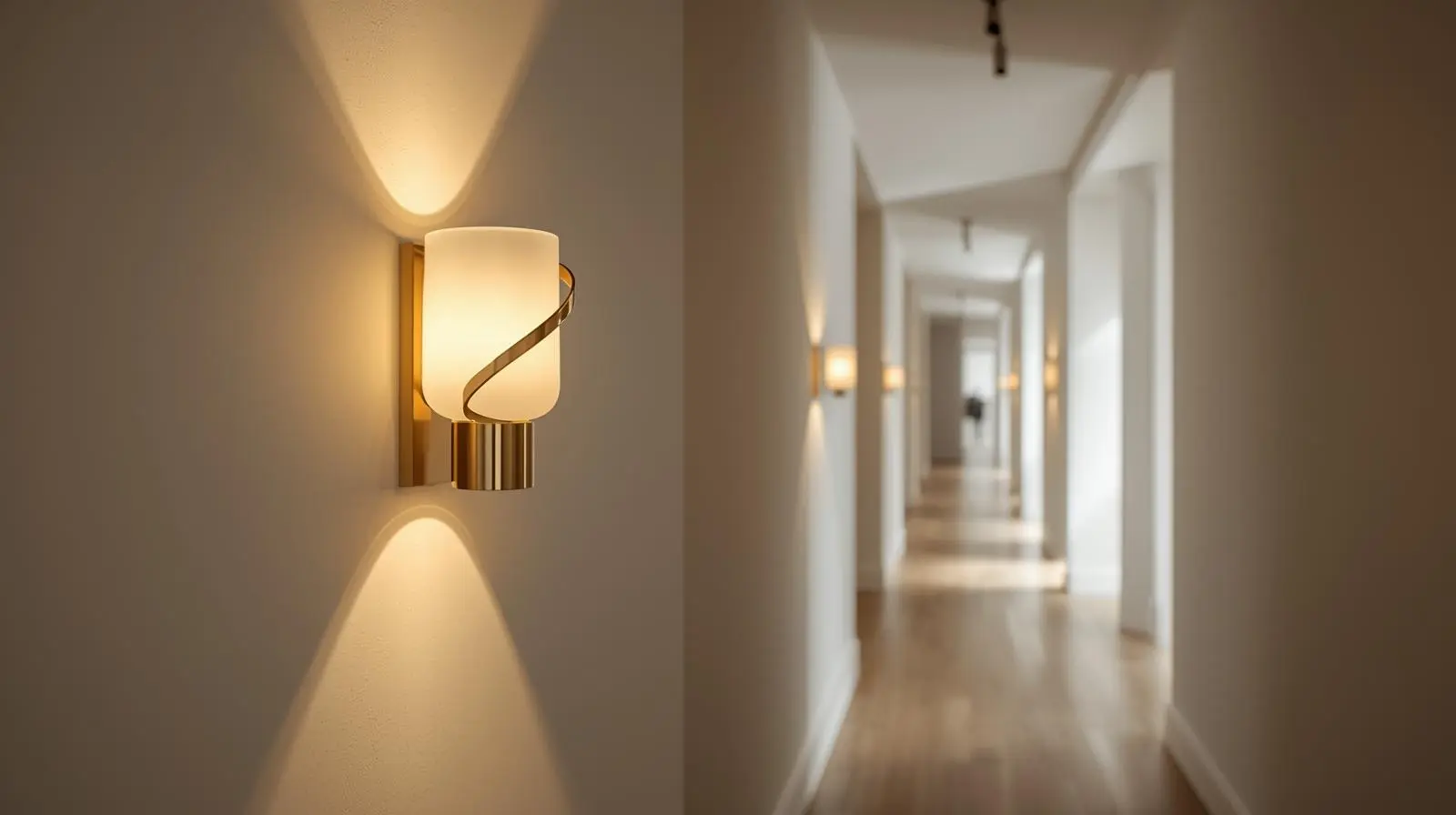 Applique murale décorative dans un couloir contemporain – Charles Thibaut