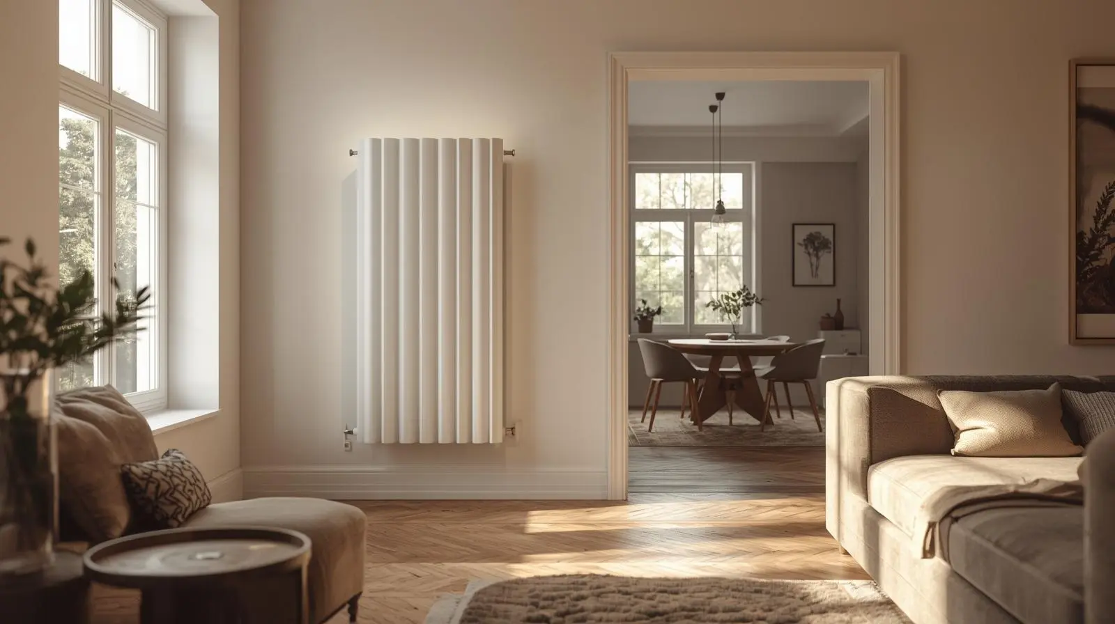 charles-thibaut-chauffage-electrique-salon Radiateur électrique mural moderne dans un salon chaleureux – Charles Thibaut