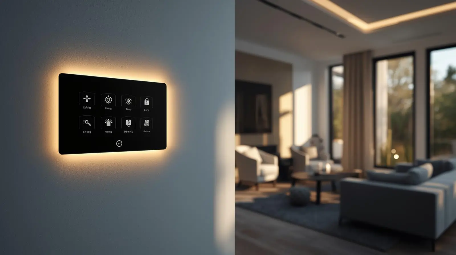 charles-thibaut-domotique-controle-salon Panneau mural tactile de domotique pour contrôler l’éclairage et la sécurité – Charles Thibaut