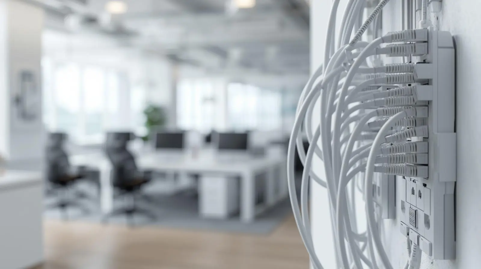 Installation de câblage informatique dans un bureau moderne – Charles Thibaut