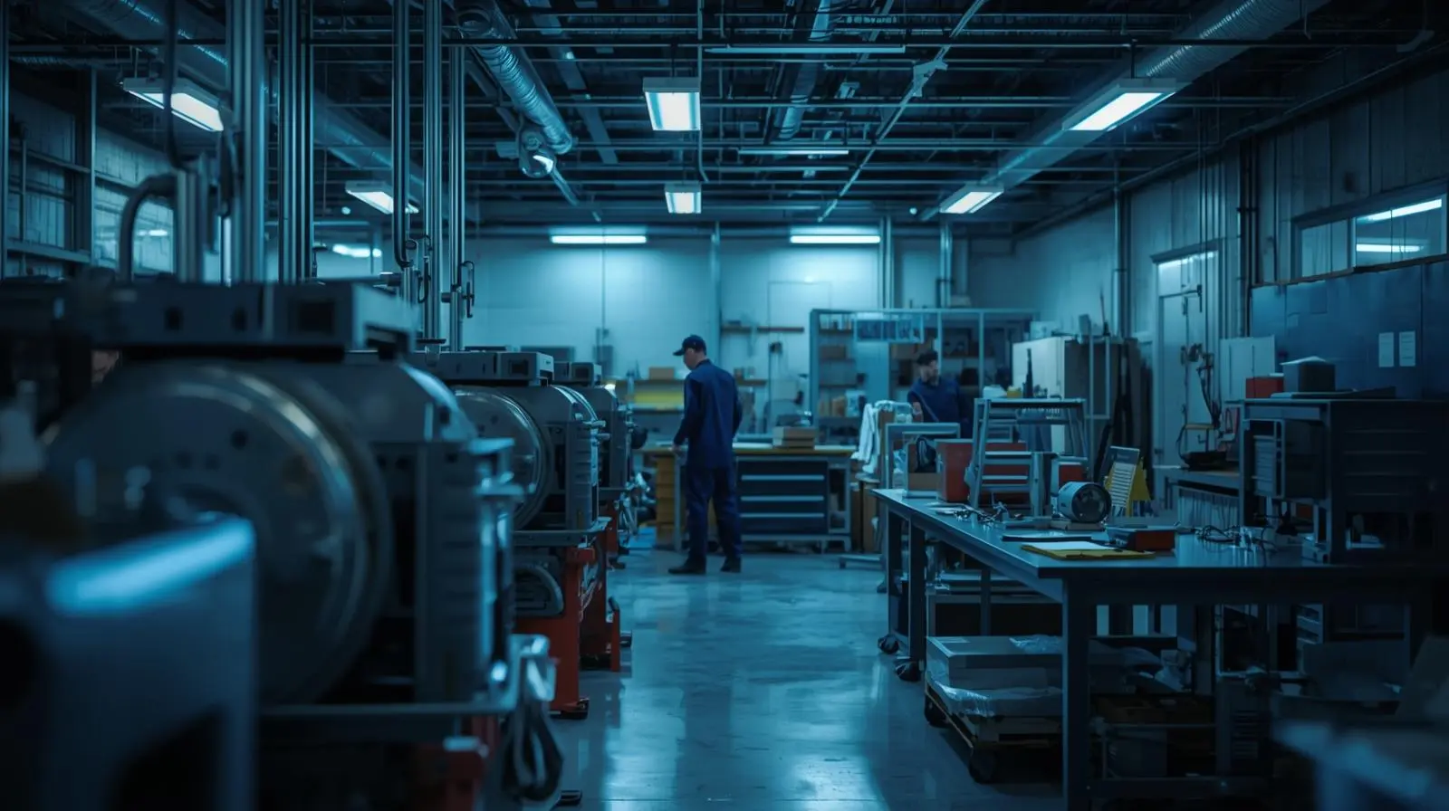 Projecteurs LED techniques dans un atelier industriel – Charles Thibaut