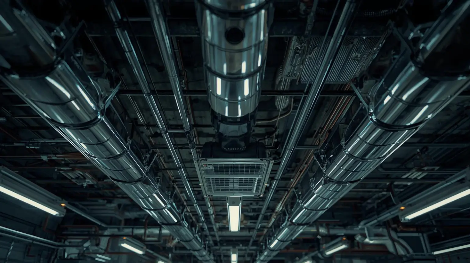 Système de VMC collective installé dans un plafond d’immeuble – Charles Thibaut